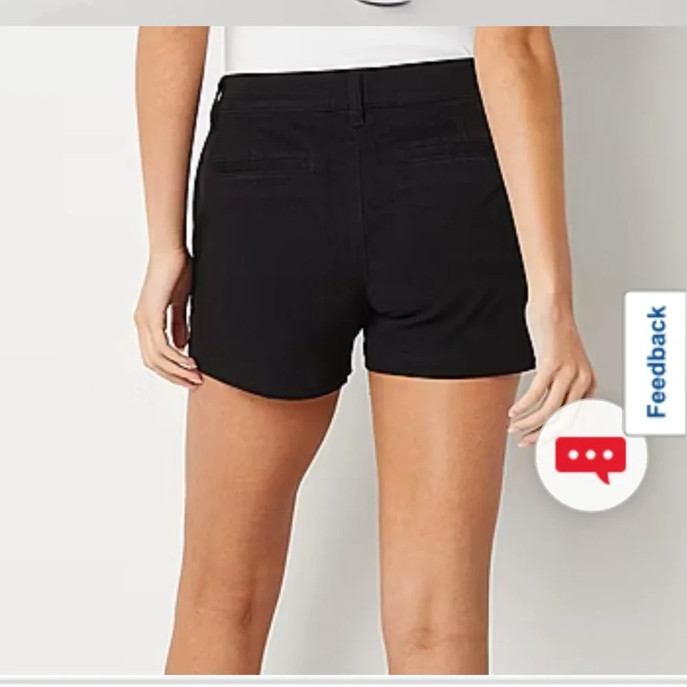 a.n.a Womens Mid Rise 3 1/2" Chino Short Black Size 12 - Picture 2 of 6